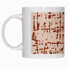 Brown Elegant Pattern White Mugs by Valentinaart