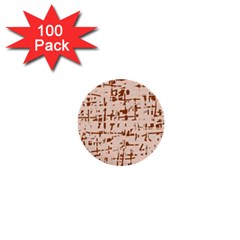 Brown Elegant Pattern 1  Mini Buttons (100 Pack)  by Valentinaart