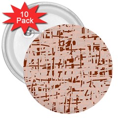 Brown Elegant Pattern 3  Buttons (10 Pack)  by Valentinaart