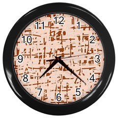 Brown Elegant Pattern Wall Clocks (black)