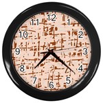 Brown elegant pattern Wall Clocks (Black) Front