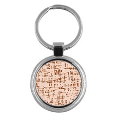 Brown Elegant Pattern Key Chains (round)  by Valentinaart