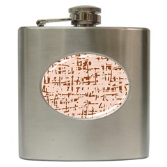 Brown Elegant Pattern Hip Flask (6 Oz)