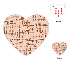 Brown Elegant Pattern Playing Cards (heart) 