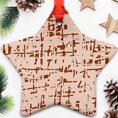 Brown Elegant Pattern Star Ornament (two Sides)  by Valentinaart