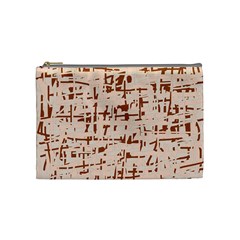 Brown Elegant Pattern Cosmetic Bag (medium) 