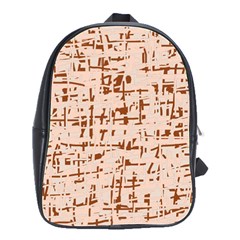 Brown Elegant Pattern School Bags(large)  by Valentinaart