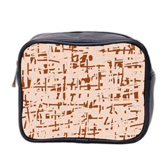 Brown Elegant Pattern Mini Toiletries Bag 2-side