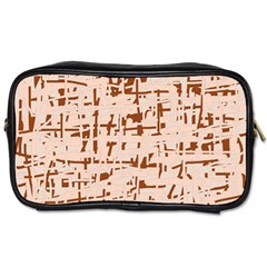 Brown Elegant Pattern Toiletries Bags 2-side