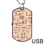 Brown elegant pattern Dog Tag USB Flash (One Side) Front