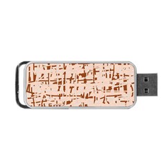 Brown Elegant Pattern Portable Usb Flash (two Sides)