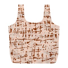 Brown Elegant Pattern Full Print Recycle Bags (l) 