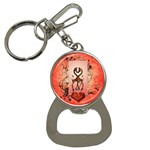 Cute Giraffe In Love With Heart And Floral Elements Bottle Opener Key Chains Front