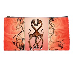 Cute Giraffe In Love With Heart And Floral Elements Pencil Cases by FantasyWorld7