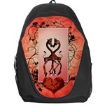 Cute Giraffe In Love With Heart And Floral Elements Backpack Bag Front