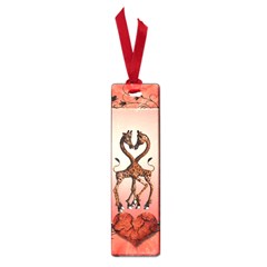 Cute Giraffe In Love With Heart And Floral Elements Small Book Marks