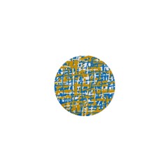 Blue And Yellow Elegant Pattern 1  Mini Magnets by Valentinaart