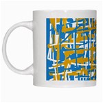 Blue and yellow elegant pattern White Mugs Left