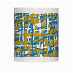 Blue and yellow elegant pattern White Mugs Center