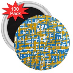 Blue And Yellow Elegant Pattern 3  Magnets (100 Pack) by Valentinaart