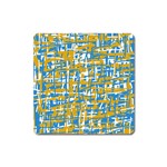 Blue and yellow elegant pattern Square Magnet Front