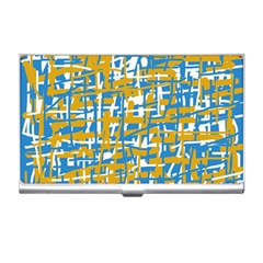 Blue And Yellow Elegant Pattern Business Card Holders