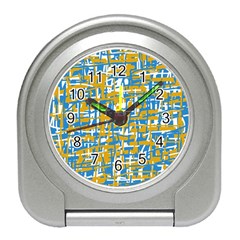 Blue And Yellow Elegant Pattern Travel Alarm Clocks by Valentinaart