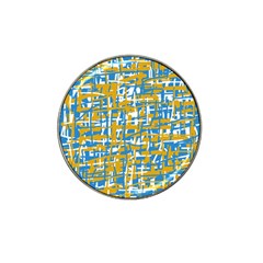 Blue And Yellow Elegant Pattern Hat Clip Ball Marker (4 Pack)