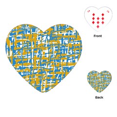 Blue And Yellow Elegant Pattern Playing Cards (heart) 