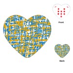 Blue and yellow elegant pattern Playing Cards (Heart)  Front