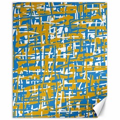 Blue And Yellow Elegant Pattern Canvas 16  X 20   by Valentinaart