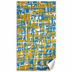 Blue And Yellow Elegant Pattern Canvas 40  X 72  