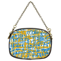 Blue And Yellow Elegant Pattern Chain Purses (two Sides)  by Valentinaart