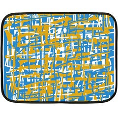 Blue And Yellow Elegant Pattern Fleece Blanket (mini)