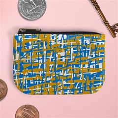 Blue And Yellow Elegant Pattern Mini Coin Purses