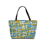 Blue and yellow elegant pattern Shoulder Handbags Front