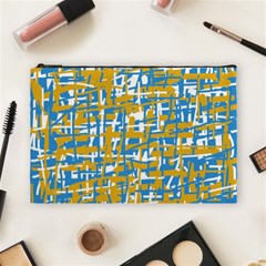 Blue And Yellow Elegant Pattern Cosmetic Bag (large) 