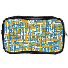 Blue And Yellow Elegant Pattern Toiletries Bags 2-side