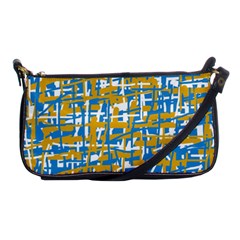 Blue And Yellow Elegant Pattern Shoulder Clutch Bags