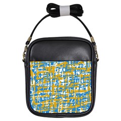 Blue And Yellow Elegant Pattern Girls Sling Bags by Valentinaart