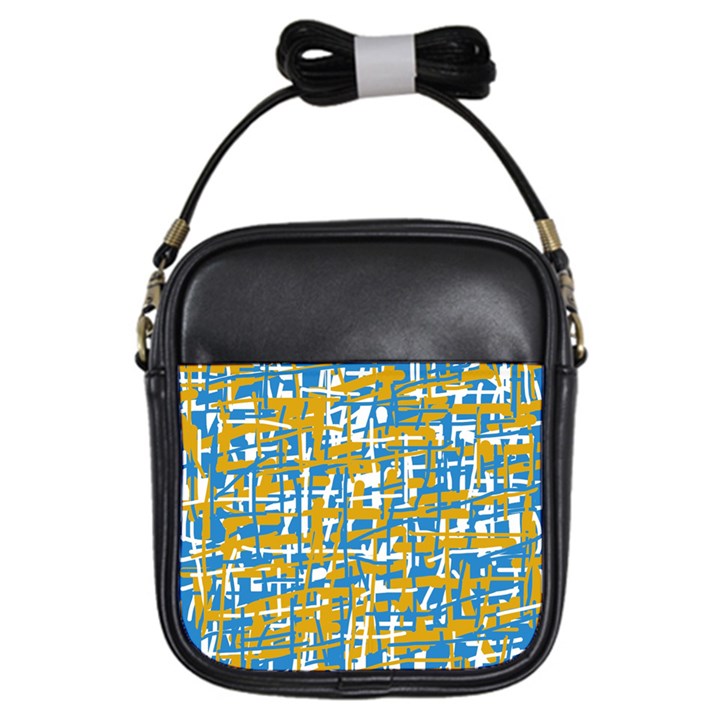 Blue and yellow elegant pattern Girls Sling Bags