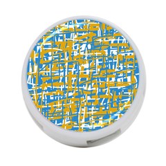 Blue And Yellow Elegant Pattern 4-port Usb Hub (two Sides) 