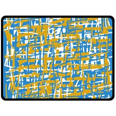 Blue And Yellow Elegant Pattern Fleece Blanket (large) 