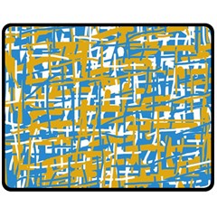 Blue And Yellow Elegant Pattern Fleece Blanket (medium) 