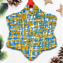 Blue And Yellow Elegant Pattern Ornament (snowflake) 