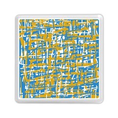 Blue And Yellow Elegant Pattern Memory Card Reader (square) 