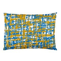 Blue And Yellow Elegant Pattern Pillow Case (two Sides)