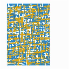 Blue And Yellow Elegant Pattern Small Garden Flag (two Sides) by Valentinaart