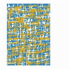 Blue And Yellow Elegant Pattern Large Garden Flag (two Sides)