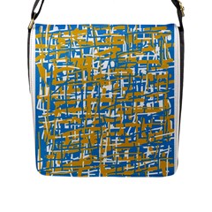 Blue And Yellow Elegant Pattern Flap Messenger Bag (l) 